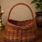 Handcrafted Bamboo Wicker Basket with Handle