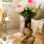 Handcrafted Bamboo Decorative Flower Vase – Natural Handmade Home Décor